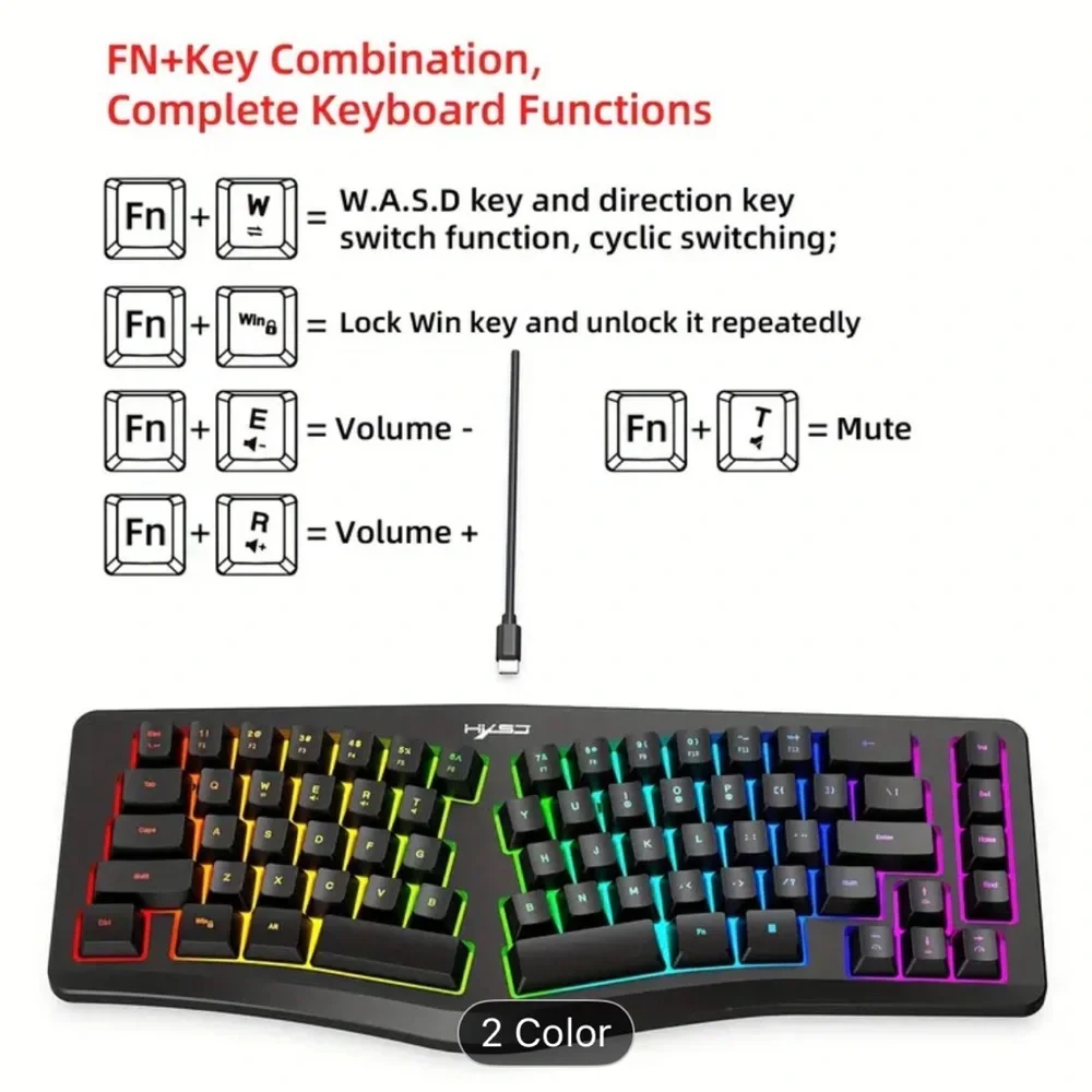 Ergonomic Rainbow Keyboard